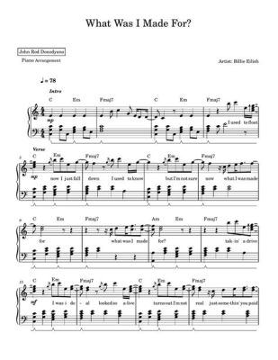 billie eilish what was i made for piano sheet music: The intricate fusion of melody and emotion in Eilish's music often transcends the confines of traditional songwriting, inviting us to ponder the depths of human experience and the power of expression through music.